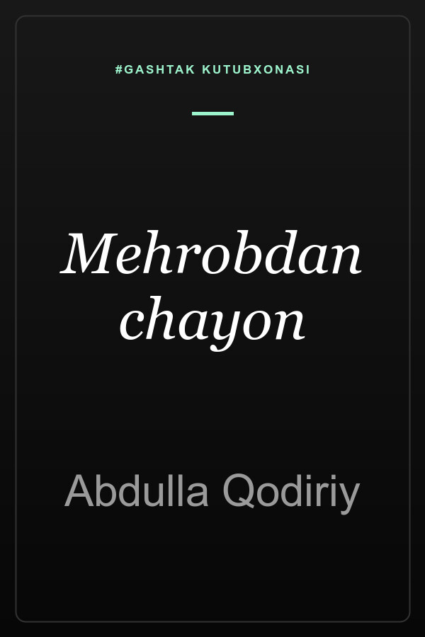 Mehrobdan chayon — muqova