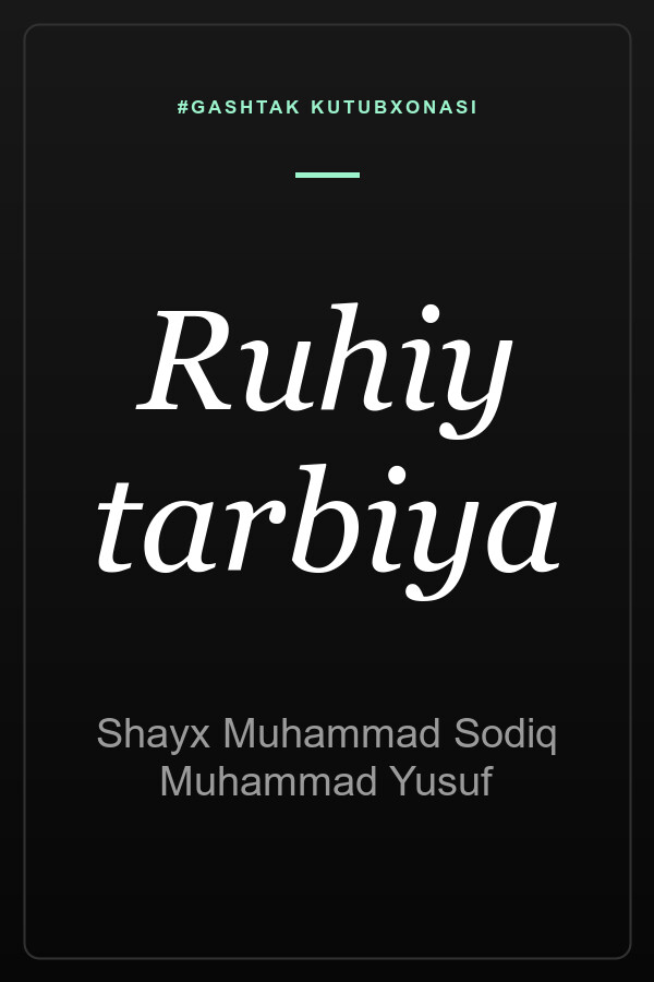 Ruhiy tarbiya — muqova